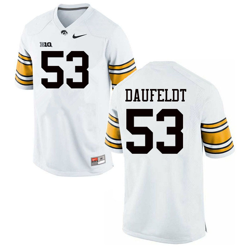 Men #53 Spencer Daufeldt Iowa Hawkeyes College Football Jerseys Sale-White - Click Image to Close
